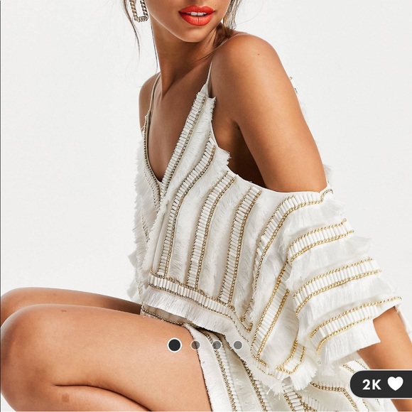 Asos two piece beaded fringe. Show stopping and perfect for a wedding event! - Picture 2 of 7